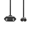 Nedis CEGL11042BK20 Stroomkabel - Euro IEC-320-C7 Vernikkeld 2m Gekruld Zwart 