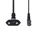 Nedis CEGL11055BK50 Stroomkabel Euro IEC-320-C7 Haaks Vernikkeld 5m Zwart