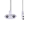 Nedis CEGL11055WT20 Stroomkabel Euro - IEC-320-C7 Haaks Vernikkeld 2m Wit