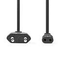 Nedis CEGL11060BK20 Stroomkabel Euro - IEC-320-C1 Vernikkeld 2m Zwart