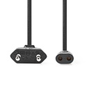Nedis CEGL11062BK20 Stroomkabel Euro - IEC-320-C1 Vernikkeld 2m Gekruld Zwart