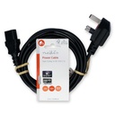 Nedis CEGL11100BK20 Stroomkabel UK - IEC-320-C13 Haaks Vernikkeld 2m Zwart