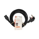 Nedis CEGL11100BK30 Stroomkabel UK - IEC-320-C13 Haaks Vernikkeld 3m Zwart