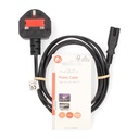 Nedis CEGL11140BK20 Stroomkabel UK - IEC-320-C7 2m Vernikkeld Zwart