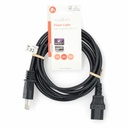 Nedis CEGL11300BK20 Stroomkabel | Italië Male | IEC-320-C13 | Recht | Recht | Vernikkeld | 2.00 m | Rond | PVC | Zwart | Label