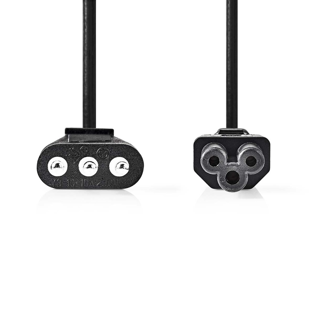 Nedis CEGL11320BK20 Stroomkabel Italië - IEC-320-C5 Vernikkeld 2m Zwart 