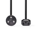 Nedis CEGL11400BK20 Stroomkabel Denemarken - IEC-320-C13 Vernikkeld 2m Zwart