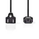 Nedis CEGL11500BK20 Stroomkabel USA - IEC-320-C13 Vernikkeld 2m Zwart