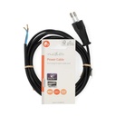 Nedis CEGL11700BK20 Stroomkabel Euro Open Vernikkeld 2m Zwart