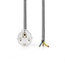 Nedis CEGL11930WT Stroomkabel Type F Open Vernikkeld 3m Wit