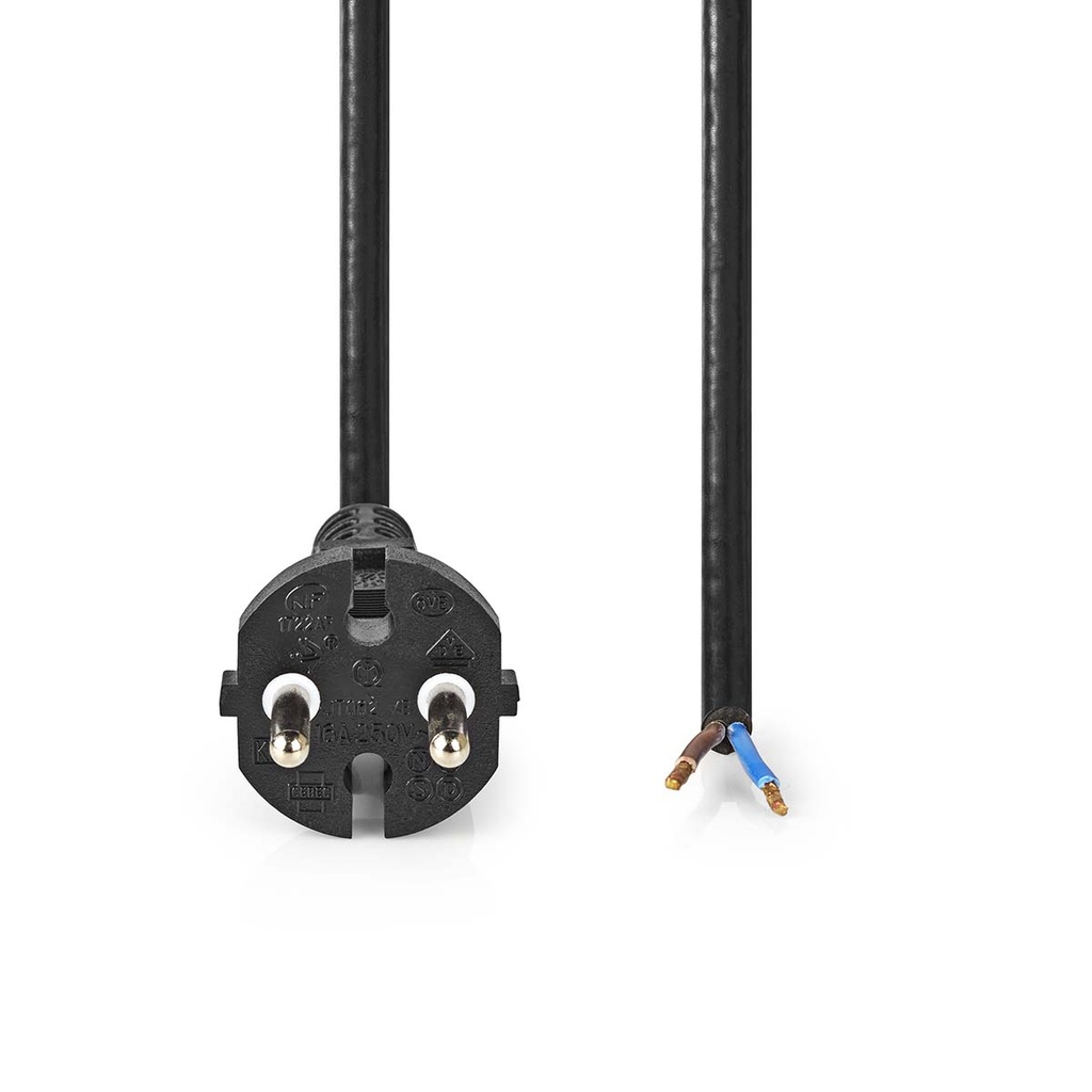 Nedis CEGL11940BK150 Stroomkabel CEE 7/17 Open 15m Vernikkeld Zwart