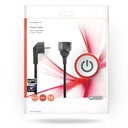 Nedis CEGP10230BK30 Stroomkabel Type F - Type F Vrouwelijk Haaks Vernikkeld 3m Zwart 