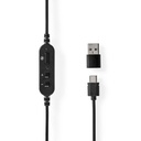 Nedis CHSTU310BK Stereo-Headset On-Ear USB-A / USB-C Inklapbare Microfoon Zwart