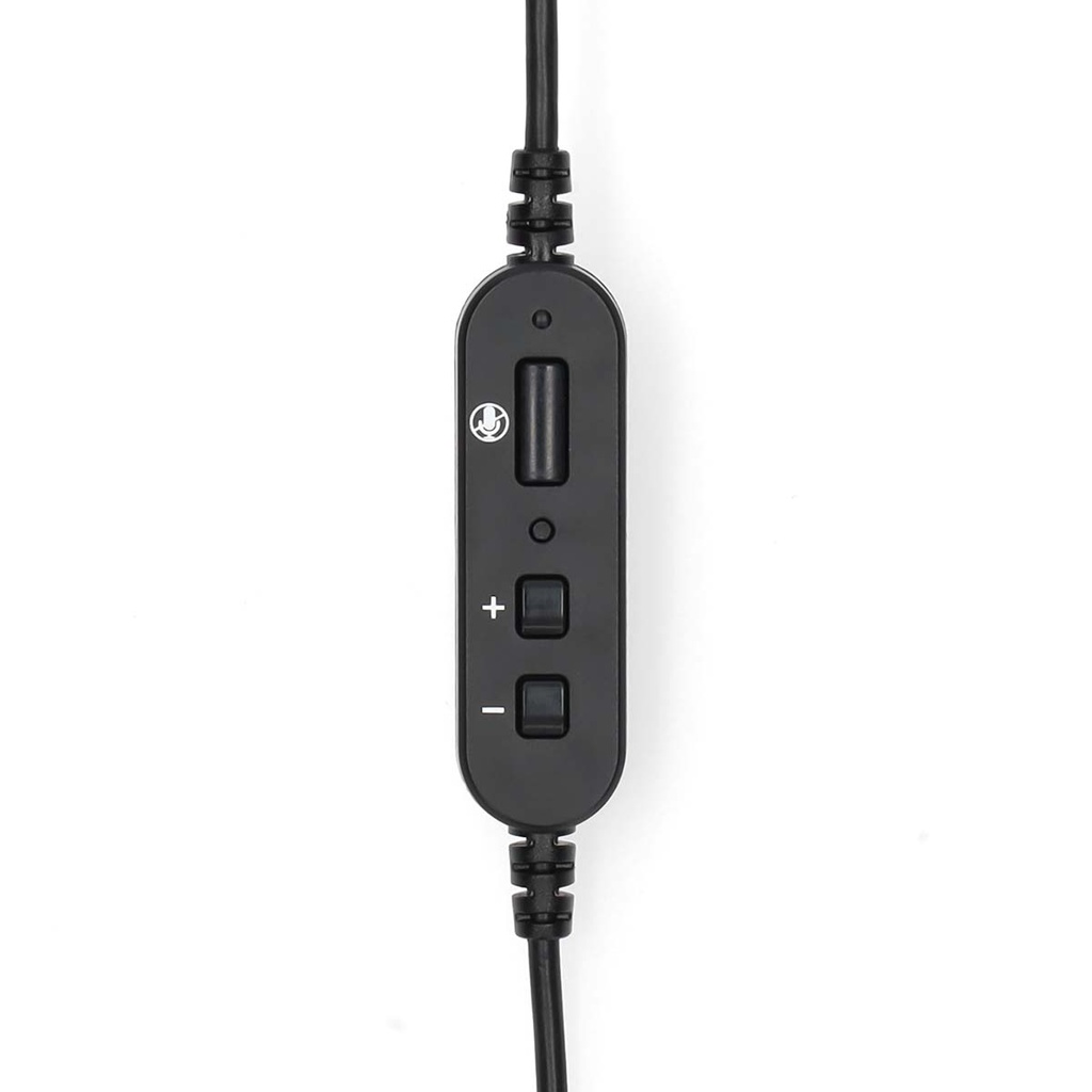 Nedis CHSTUM210BK Mono-Headset In-Ear USB-A / USB-C Inklapbare Microfoon Zwart