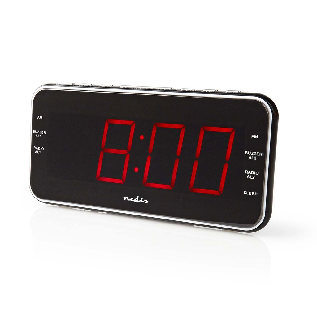 Nedis CLAR004BK Digitale Wekkerradio 1.8"LED-Scherm 3,5 mm Jack AM / FM Zwart