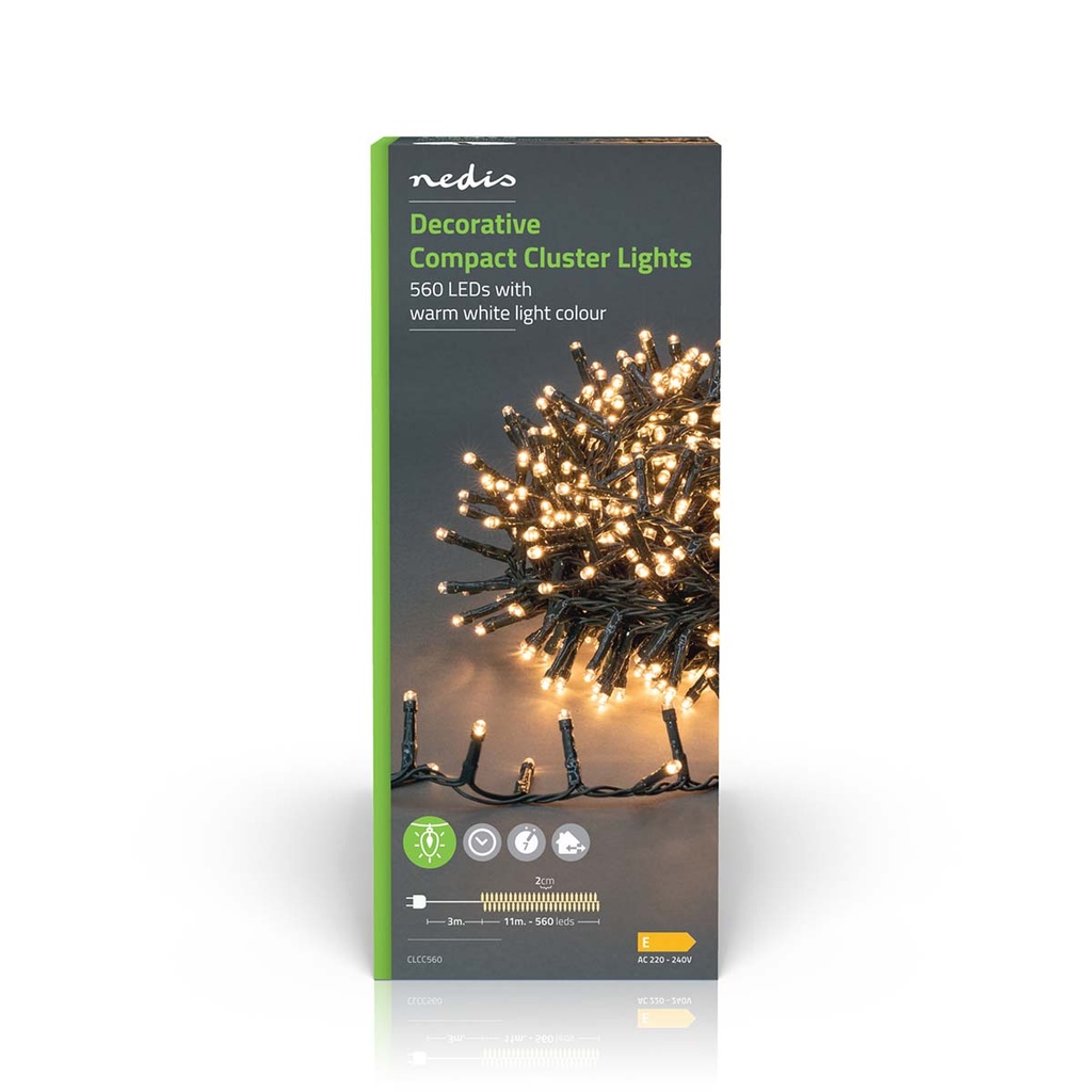 Nedis CLCC560 Kerstverlichting 560 LED's Warm Wit 11.2m 7 Effecten Binnen & Buiten