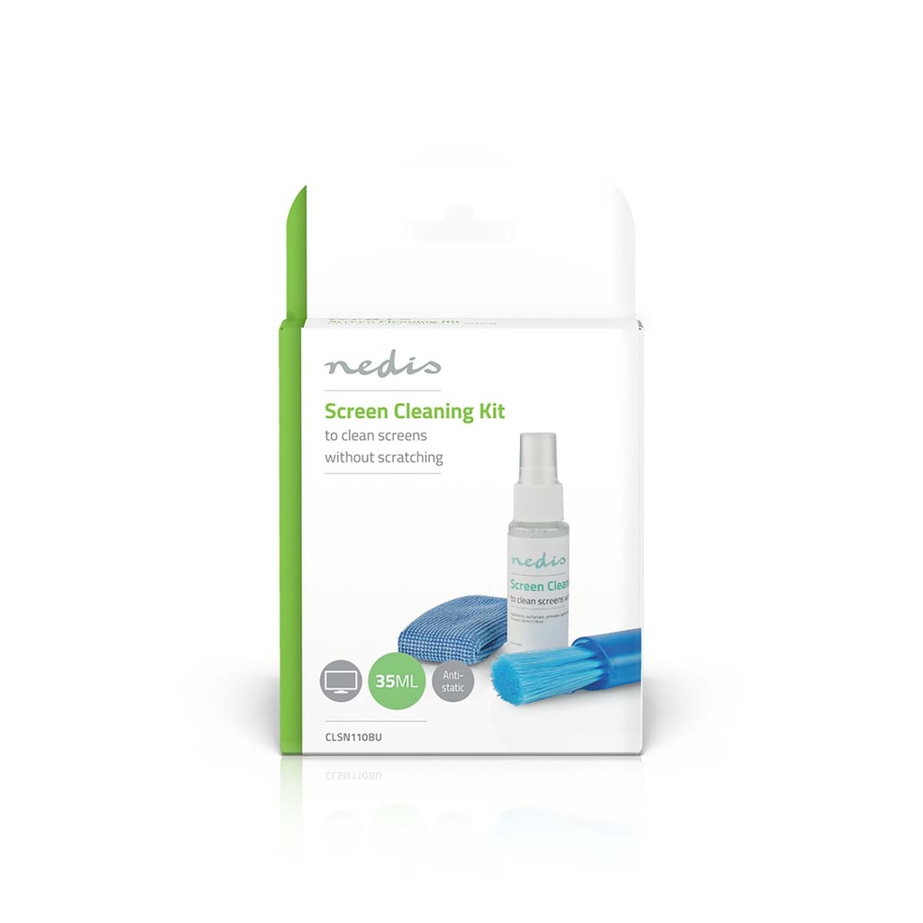 Nedis CLSN110BU Schermreiniger Spray 35 ml Wisser inbegrepen