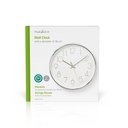 Nedis CLWA015PC30SR Wandklok 300 mm Diameter Kunststof | Wit / Zilver