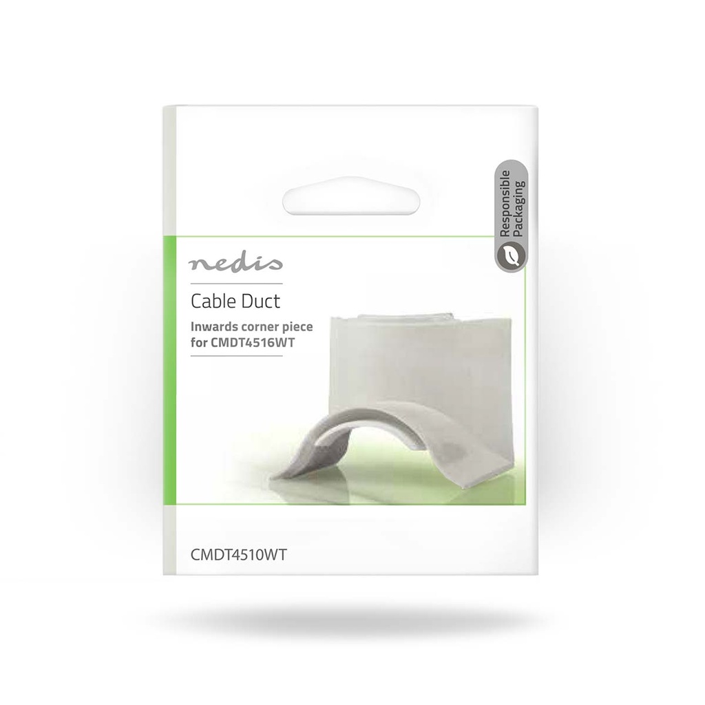 Nedis CMDT4510WT Kabelgoot Hoekstuk Binnenkant 16mm Maximale Diameter Buis PVC Wit