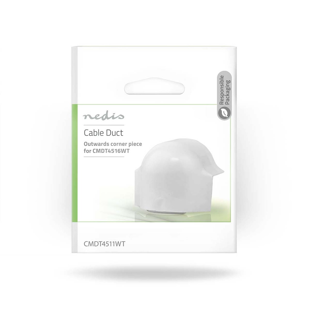 Nedis CMDT4511WT Kabelgoot Hoekstuk Buitenkant 16mm Maximale Diameter PVC Wit