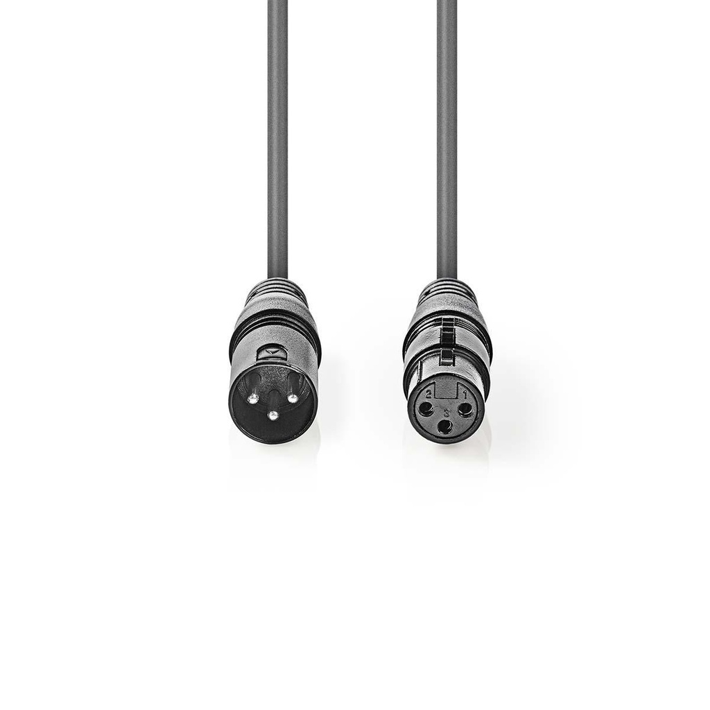 Nedis COTG15012GY100 DMX-Adapterkabel XLR 3-Pins - XLR 3-Pins Vrouwelijk 10m Grijs