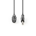 Nedis COTG15120GY100 Ongebalanceerde Audiokabel XLR 3-Pins Vrouwelijk - 6,35 mm 10m Grijs