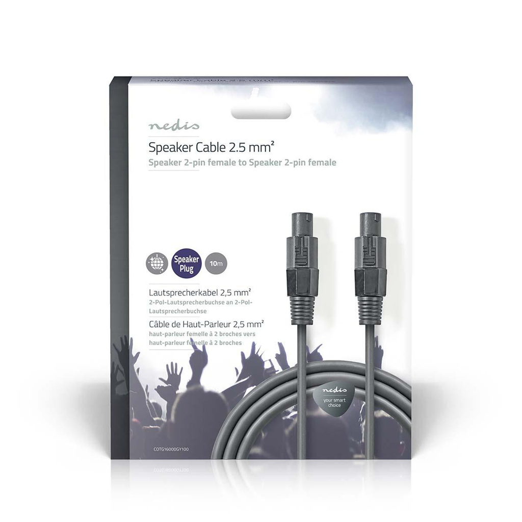Nedis COTG16000GY100 Speaker-Kabel 48 x 0.20mm 10m Grijs