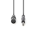 Nedis COTH15100GY30 Gebalanceerde Audiokabel XLR 3-Pins - 6,35 mm Jack 3m Grijs