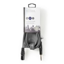 Nedis COTH15100GY30 Gebalanceerde Audiokabel XLR 3-Pins - 6,35 mm Jack 3m Grijs