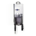 Nedis COTH15110GY15 Gebalanceerde Audiokabel XLR 3-Pins Vrouwelijk - 6,35 mm Jack 1.5m Grijs 