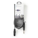 Nedis COTH15120GY30 Ongebalanceerde Audiokabel XLR 3-Pins Vrouwelijk - 6,35 mm Jack 3m Grijs 
