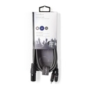 Nedis COTH15200GY15 Gebalanceerde Audiokabel | XLR 3-Pins Male | 2x RCA Male | Vernikkeld | 1.50 m | Rond | PVC | Donkergrijs | Kartonnen Sleeve