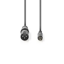 Nedis COTH15205GY30 Ongebalanceerde Audiokabel XLR 3-Pins - RCA Vernikkeld 3m Grijs