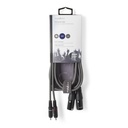 Nedis COTH15210GY15 Gebalanceerde Audiokabel 2x XLR 3-Pins - 2x RCA 1.5m Grijs