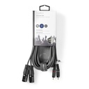 Nedis COTH15210GY30 Gebalanceerde Audiokabel 2x XLR 3-Pins - 2x RCA 3m Grijs