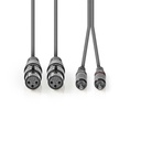 Nedis COTH15230GY15 Gebalanceerde Audiokabel 2x XLR 3-Pins Vrouwelijk - 2x RCA 1.5m Grijs