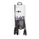 Nedis COTH15230GY15 Gebalanceerde Audiokabel 2x XLR 3-Pins Vrouwelijk - 2x RCA 1.5m Grijs