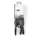 Nedis COTH15310GY15 Gebalanceerde Audiokabel 2x XLR 3-Pins - 3,5 mm Jack 1.5m Grijs 
