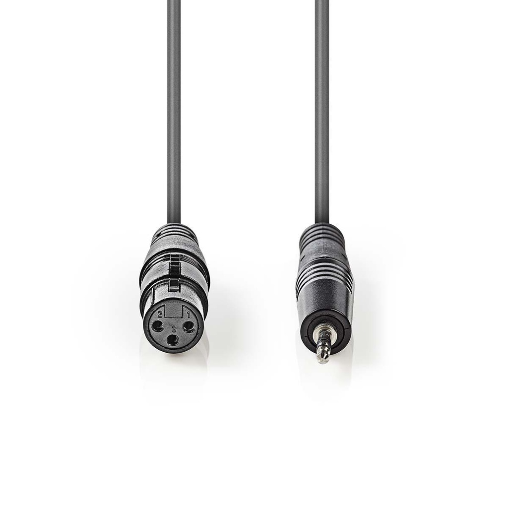Nedis COTH15320GY10 Gebalanceerde Audiokabel XLR 3-Pins Vrouwelijk - 3,5 mm Jack 1m Grijs