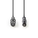 Nedis COTH15320GY10 Gebalanceerde Audiokabel XLR 3-Pins Vrouwelijk - 3,5 mm Jack 1m Grijs