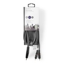 Nedis COTH22200GY30 Stereo-Audiokabel 3,5 mm Jack -  2x RCA Vernikkeld 3m Grijs