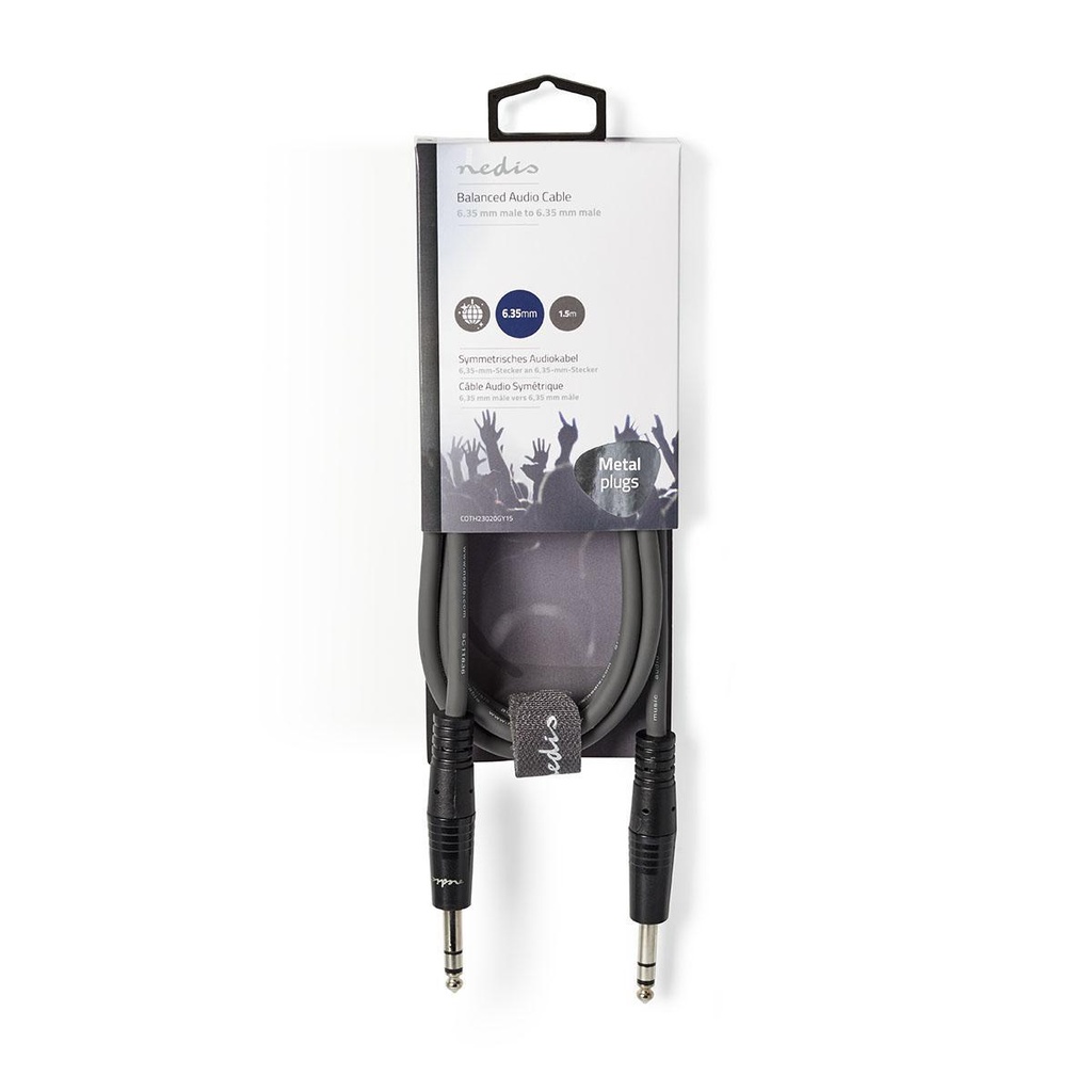 Nedis COTH23020GY15 Stereo-Audiokabel 6,35 mm Jack 1.5m Grijs