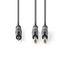 Nedis COTH23200GY15 Stereo-Audiokabel 2x 6,35 mm Jack -  3,5 mm Jack 1.5m Grijs 