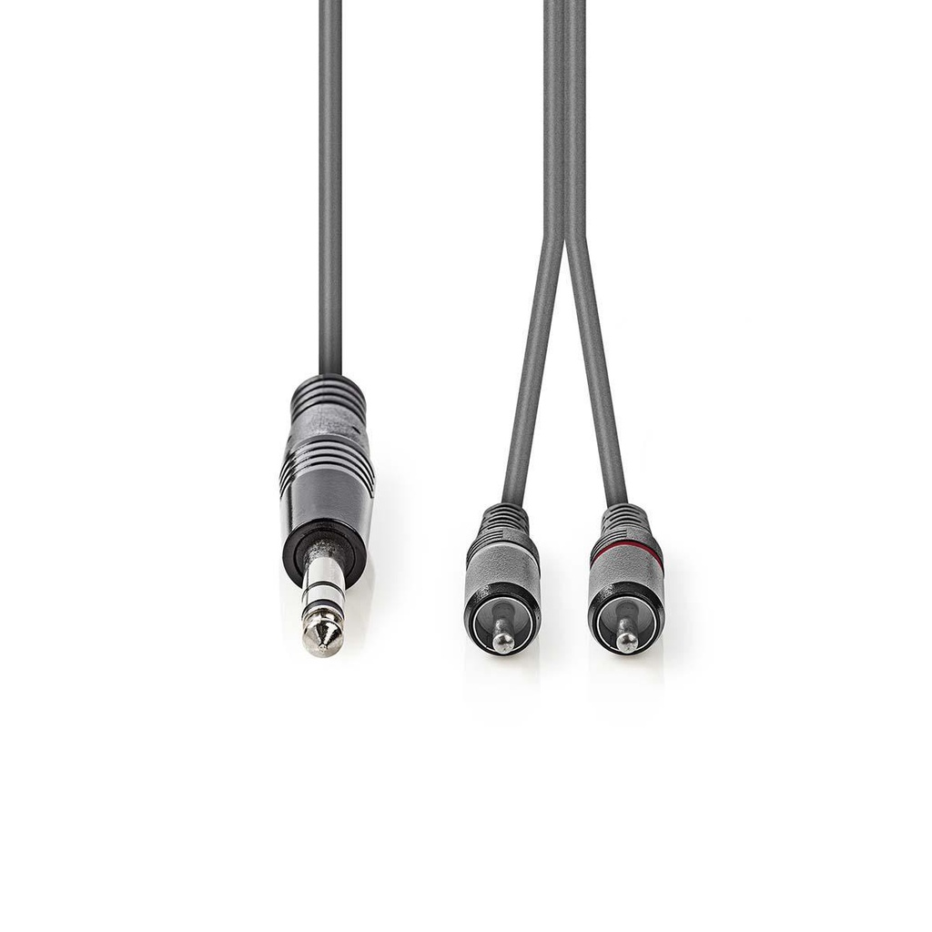 Nedis COTH23300GY15 Stereo-Audiokabel 6,35 mm Jack -  2x RCA 1.5m Grijs 