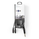 Nedis COTH23300GY30 Stereo-Audiokabel 6,35 mm Jack - 2x RCA 3m Grijs 