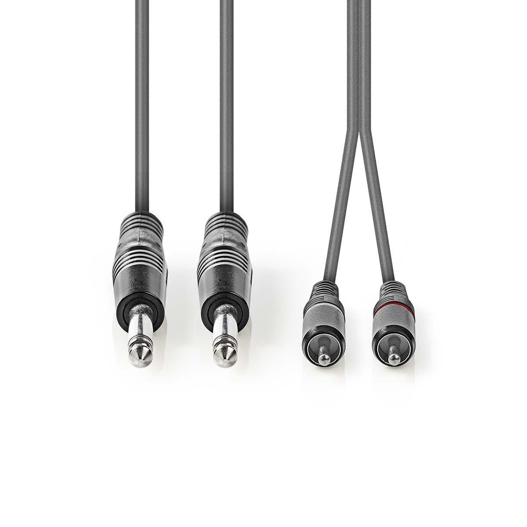 Nedis COTH23320GY15 Stereo-Audiokabel 2x 6,35 mm Jack -  2x RCA 1.5m Grijs