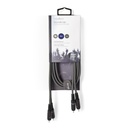 Nedis COTH24200GY15 Stereo-Audiokabel | 2x RCA Male | 2x RCA Male | Vernikkeld | 1.50 m | Rond | Donkergrijs | Kartonnen Sleeve