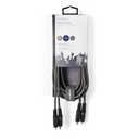 Nedis COTH24200GY30 Stereo-Audiokabel 2x RCA 3m Grijs