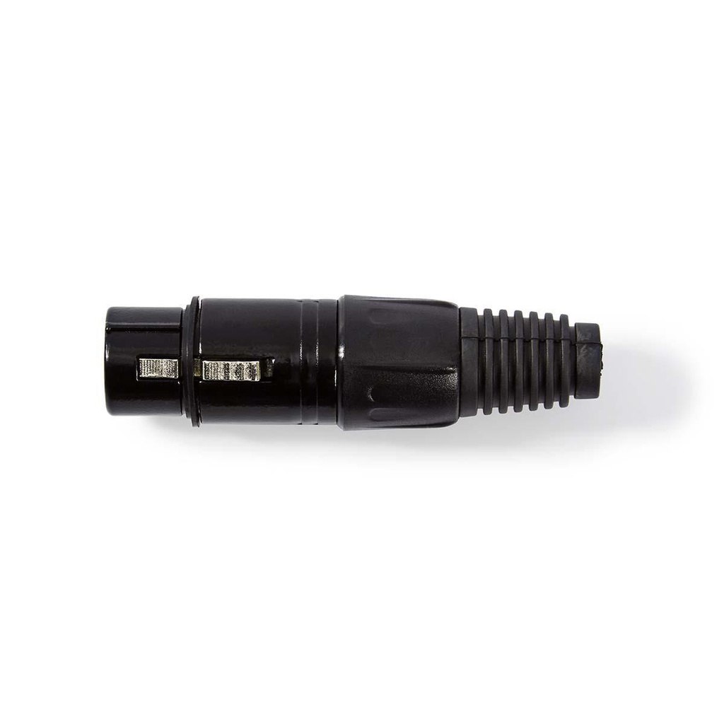 Nedis COTP15902BK XLR-Connector Vrouwelijk Vernikkeld 5mm Maximale diameter Metaal Zwart