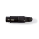 Nedis COTP15902BK XLR-Connector Vrouwelijk Vernikkeld 5mm Maximale diameter Metaal Zwart
